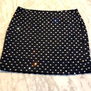 Diane Von Furstenberg Lace and Beaded Mini Skirt